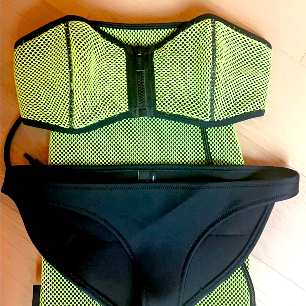 Triangl Bikini in Lime Green Mesh with Neoprene bag